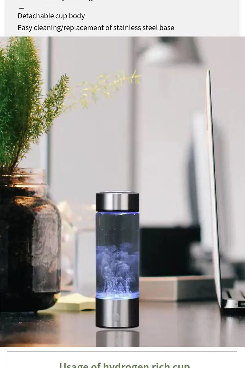 Hydrogen-Rich Water Cup Portable Hydrogen Water Generator Alkaline Maker Rechargeable Water Ionizer Bottle Super Antioxidan Cup