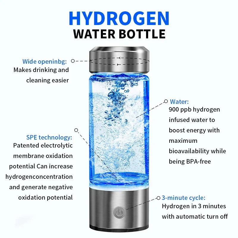 Hydrogen-Rich Water Cup Portable Hydrogen Water Generator Alkaline Maker Rechargeable Water Ionizer Bottle Super Antioxidan Cup