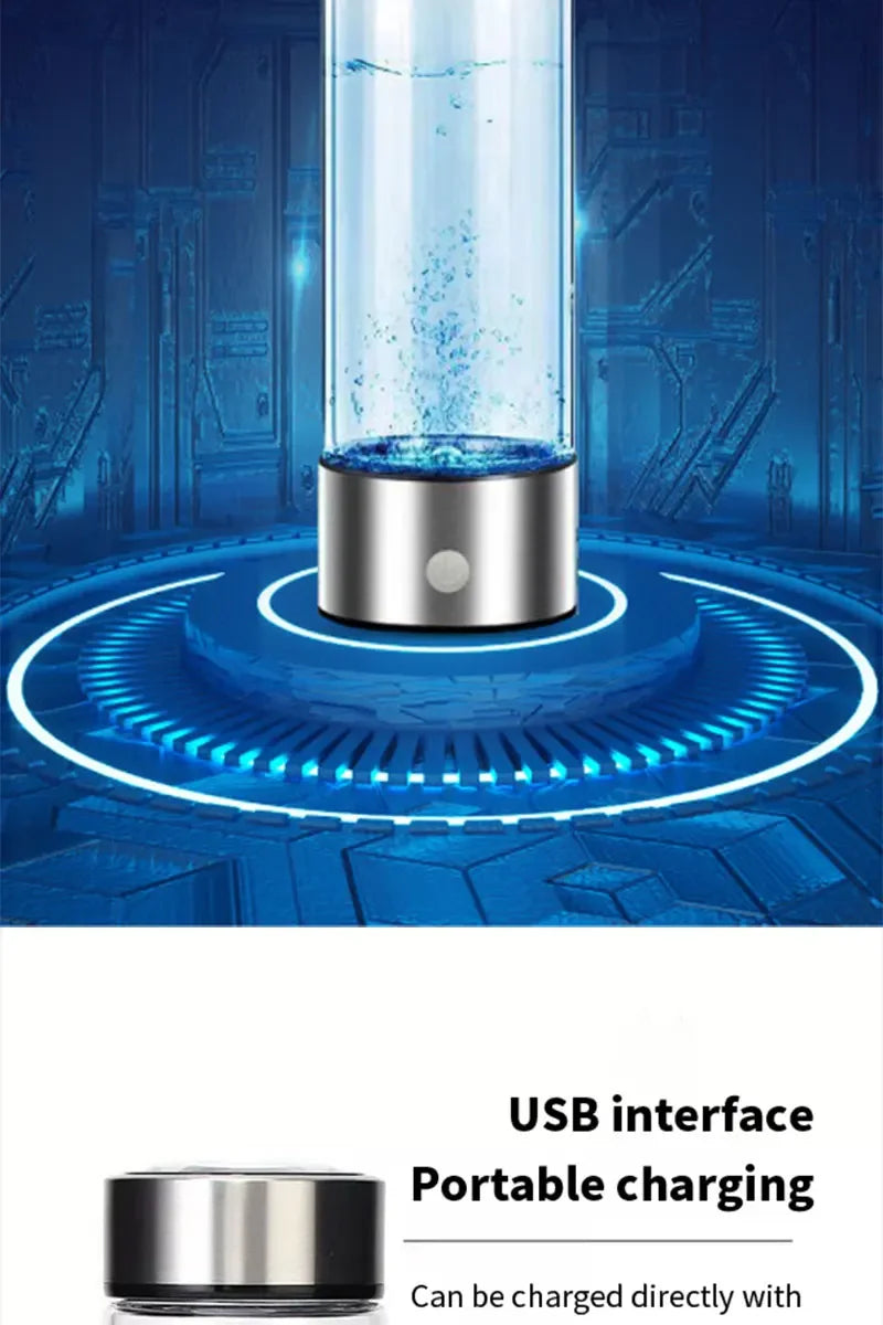 Hydrogen-Rich Water Cup Portable Hydrogen Water Generator Alkaline Maker Rechargeable Water Ionizer Bottle Super Antioxidan Cup