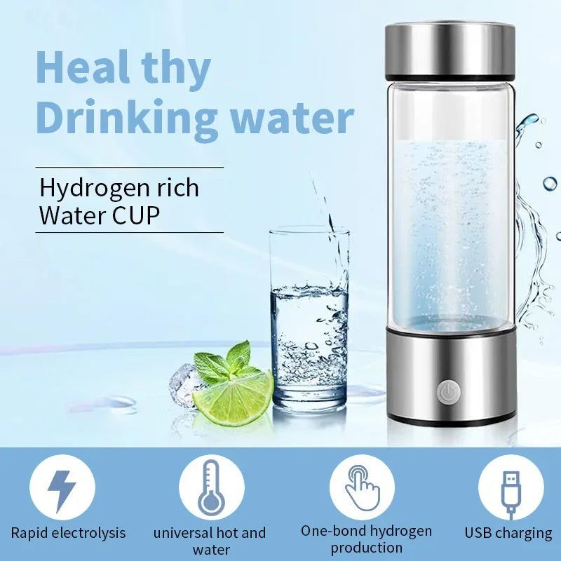 Hydrogen-Rich Water Cup Portable Hydrogen Water Generator Alkaline Maker Rechargeable Water Ionizer Bottle Super Antioxidan Cup