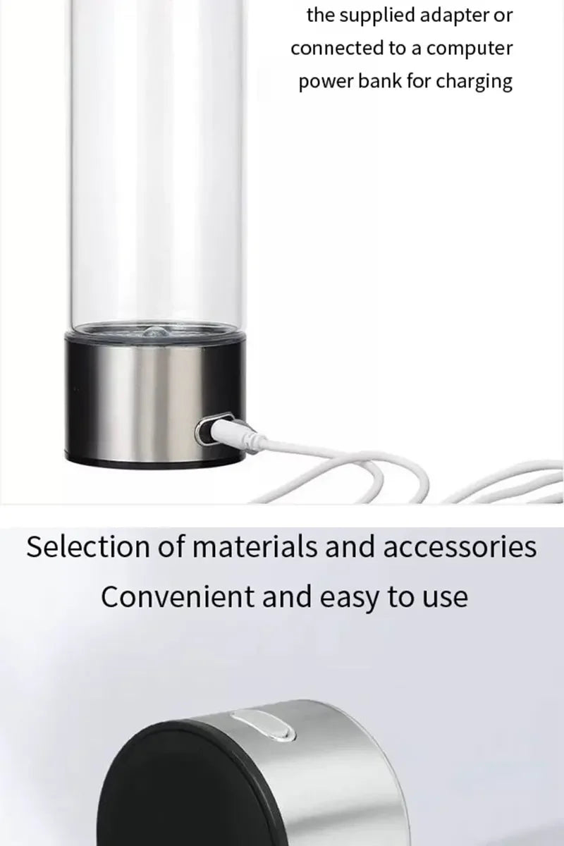 Hydrogen-Rich Water Cup Portable Hydrogen Water Generator Alkaline Maker Rechargeable Water Ionizer Bottle Super Antioxidan Cup