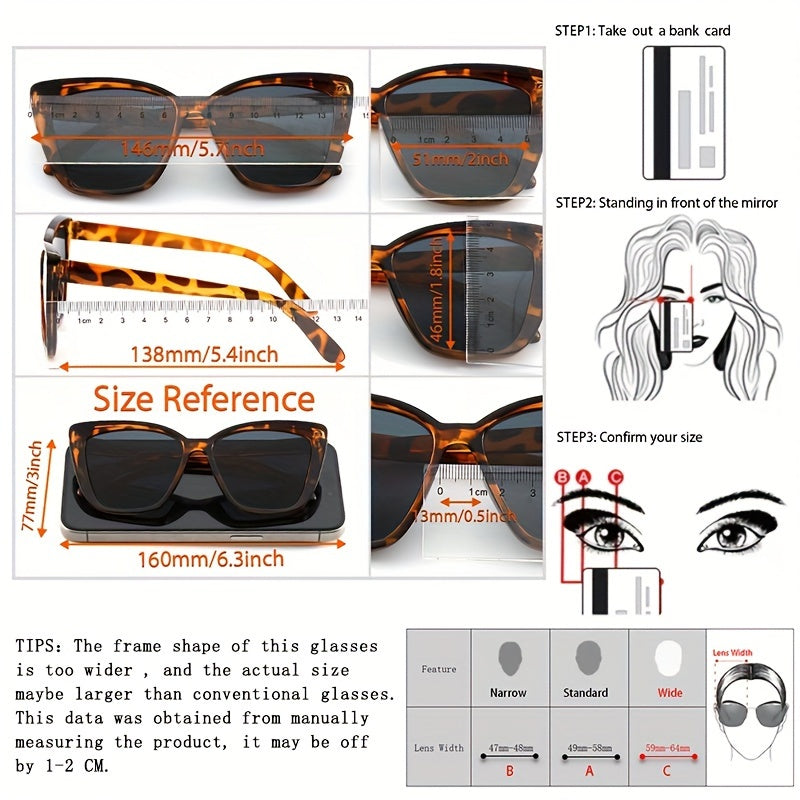 Oversized Cat Eye Classic Big Frame Sunshade Eyewear Trend Driving Golf Eyeglasses