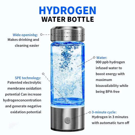 Hydrogen-Rich Water Cup Portable Hydrogen Water Generator Alkaline Maker Rechargeable Water Ionizer Bottle Super Antioxidan Cup